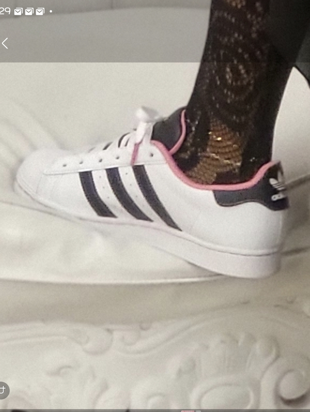 adidas White Sneakers with Black Stripes